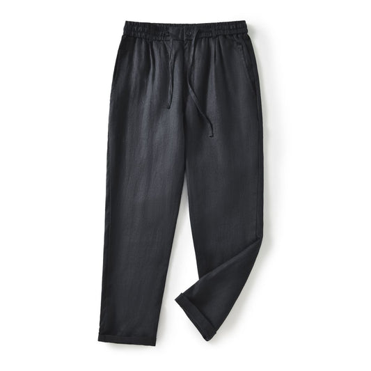 Men's 100% Linen Drawstring Pants E002